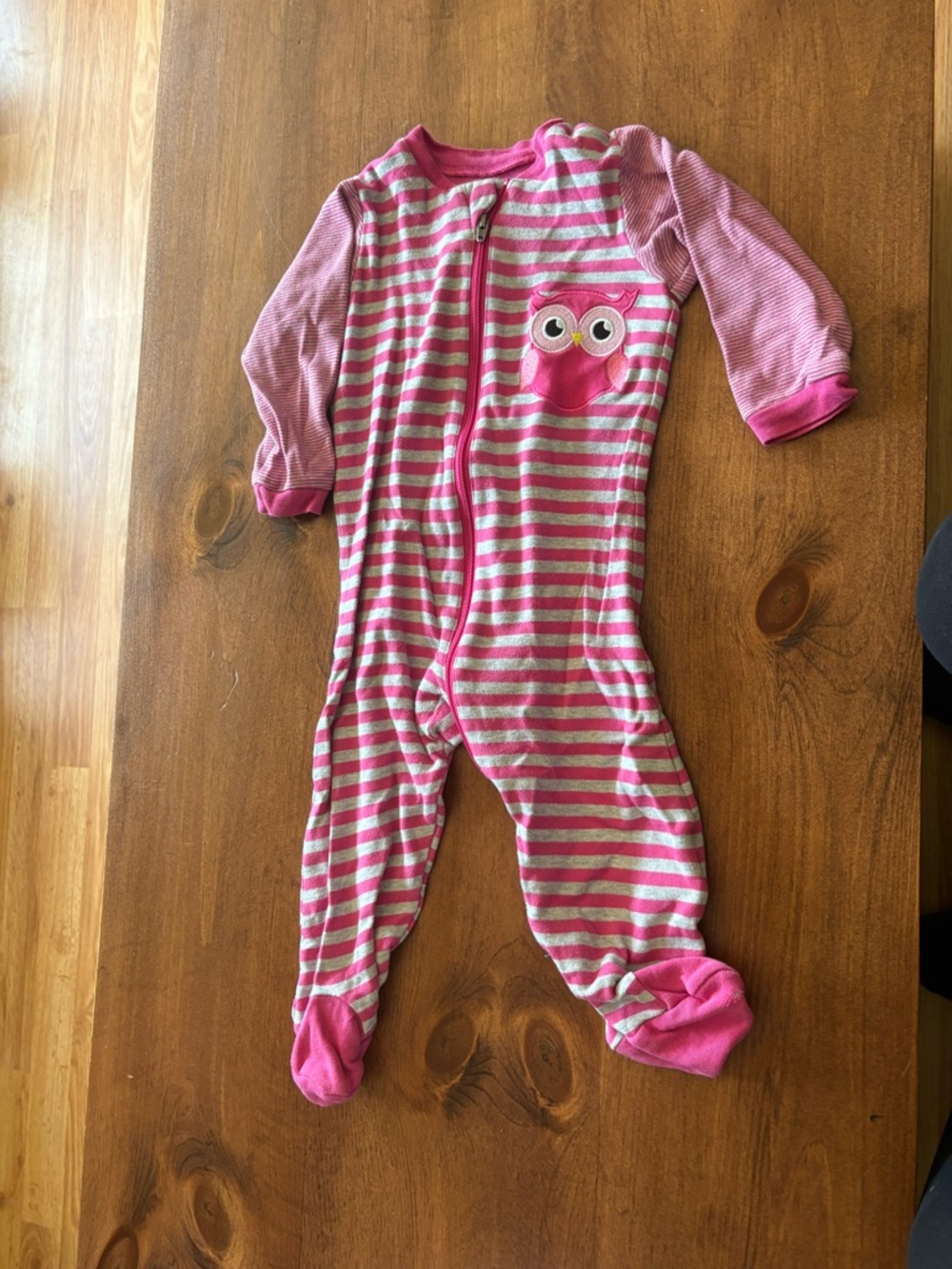 🩷 6 for $20 🩷 Striped Owl Footed One-Piece Pajamas for Kids Fleece